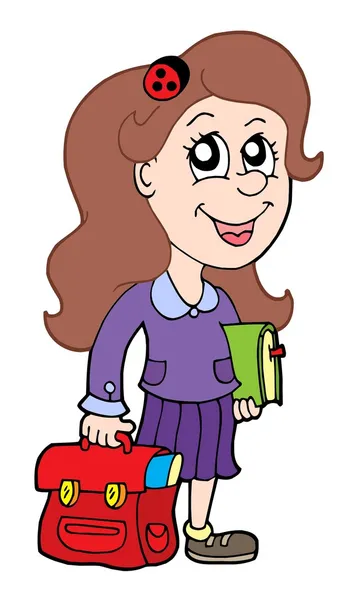 Pupil with school bag — Stock Vector