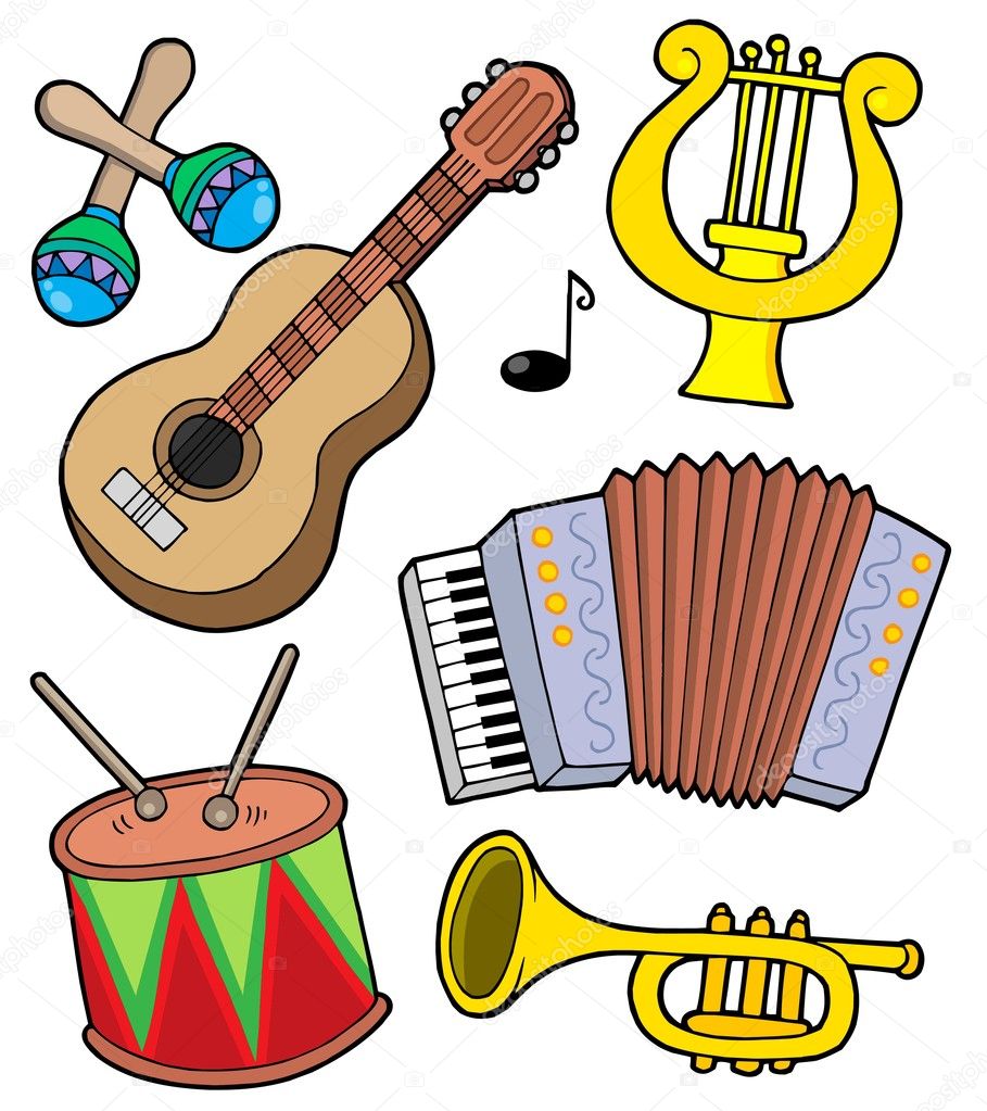 Music instruments collection 1 — Stock Vector © clairev #2259296