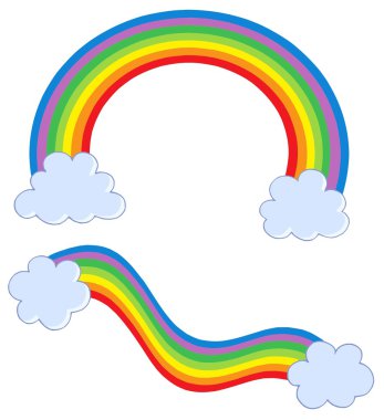 Rainbows with clouds clipart