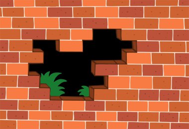 Red brick wall clipart