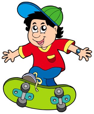 Skateboarding boy clipart