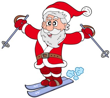 Skiing Santa Claus clipart