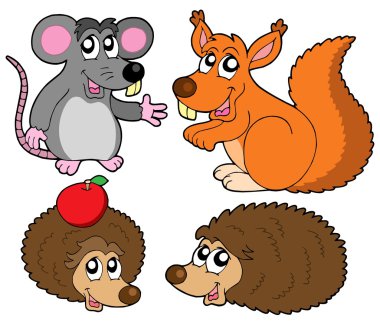 Small animals collection clipart