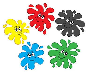 Smiling color splashes 1 clipart