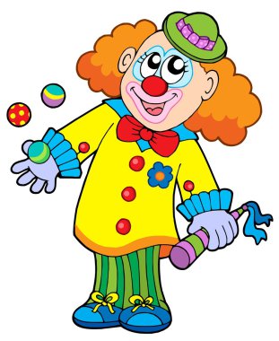 Smiling cartoon clown clipart