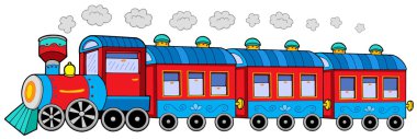 Steam locomotive with wagons clipart