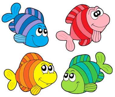 Striped fishes collection clipart