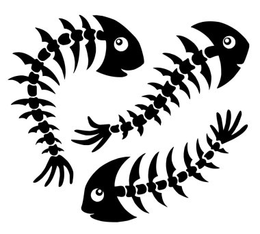 Three fishbones clipart