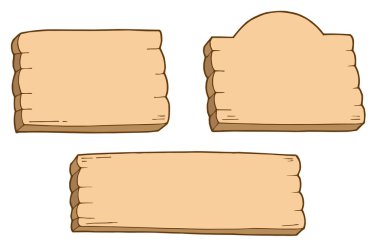 Three wooden signs clipart
