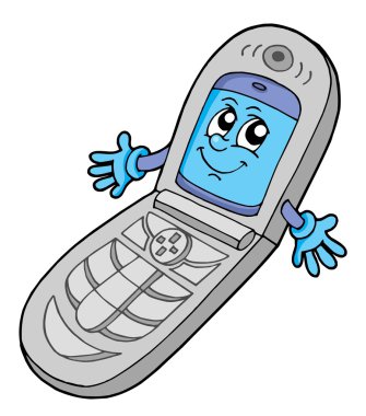 V cell phone open vector illustration clipart