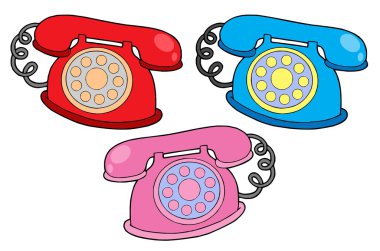 Various colors telephones clipart