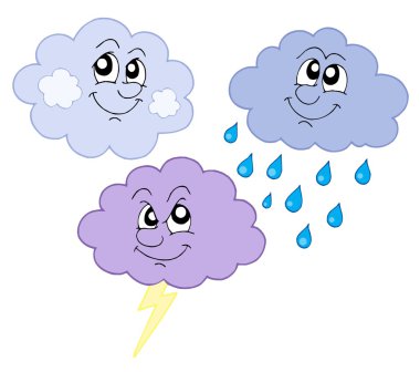 Various cute clouds vector illustration clipart