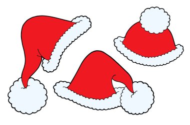 Various Christmas caps clipart