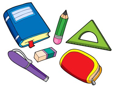 Various school properties clipart