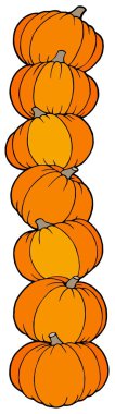 Vertical line of pumpkins clipart