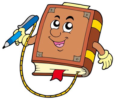 Visitors book with pen on string clipart