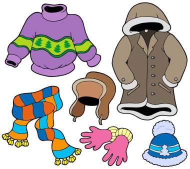 Winter clothes collection 2 clipart