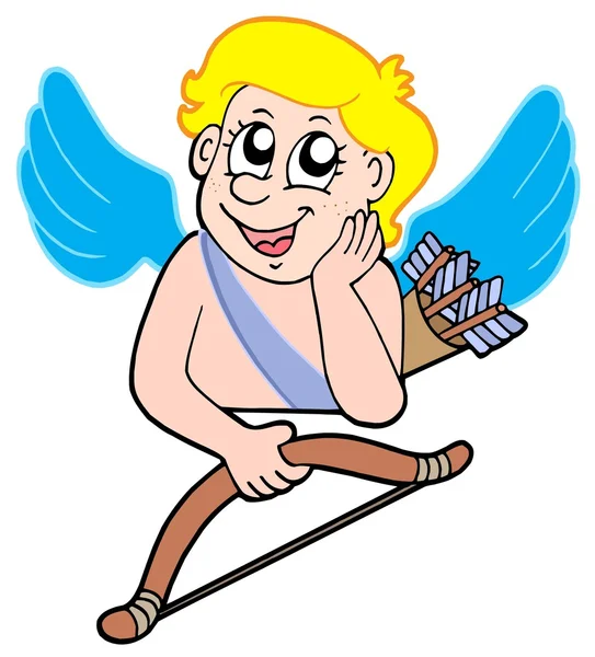 Resting cupid with bow — Stock Vector