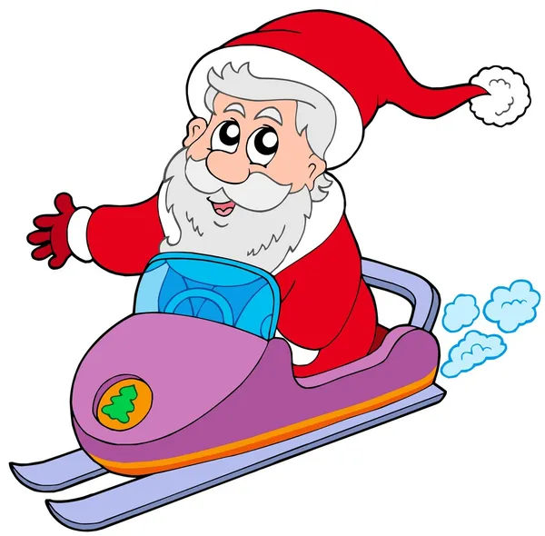 Kerstman op scooter — Stockvector