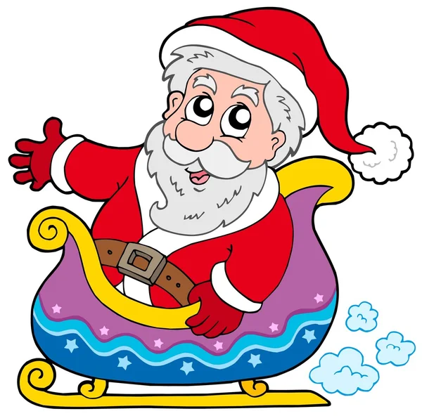 Papá Noel en trineo — Vector de stock