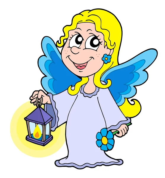 Small angel with lantern — Stock Vector