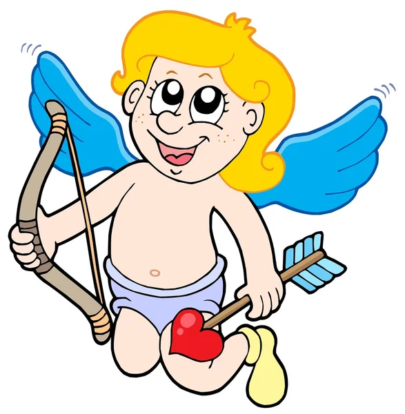 Small cupid with bow — Stock Vector
