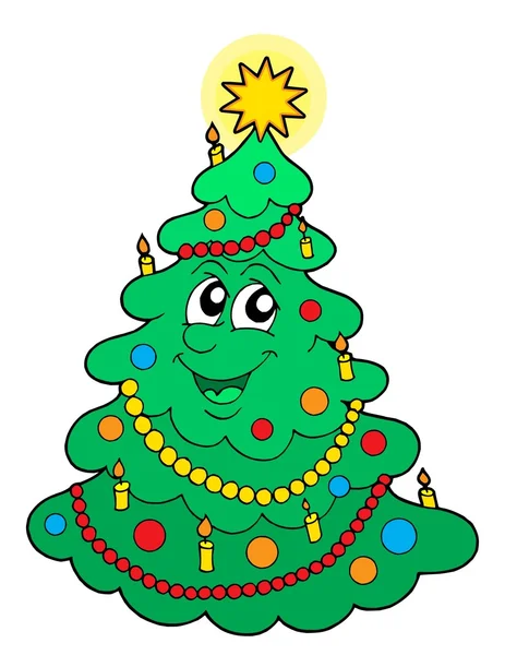 Lachende kerstboom — Stockvector