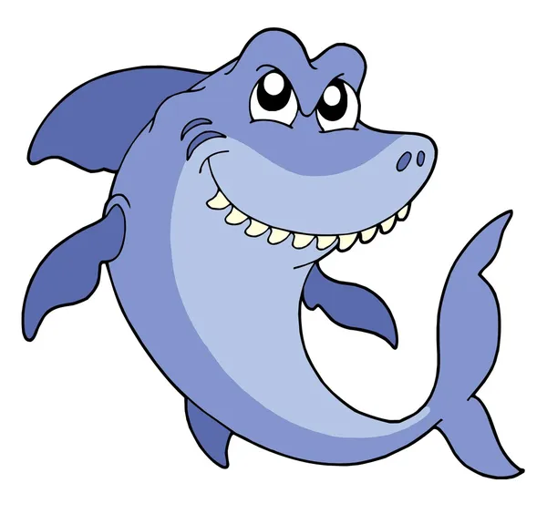 Gülümseyen köpekbalığı vektör çizim — Stok Vektör