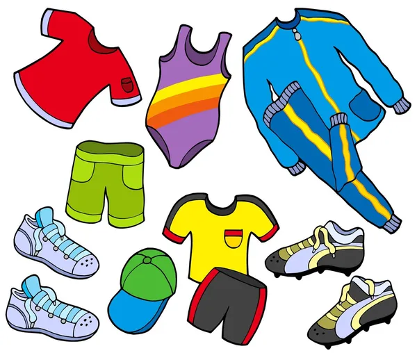 Coleção de roupas esportivas — Vetor de Stock