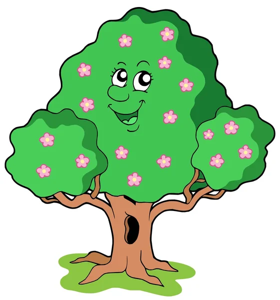 Wiosną drzewa w rozkwicie — Wektor stockowy