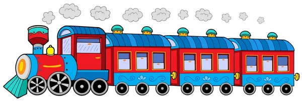 Buharlı lokomotif vagonlar ile — Stok Vektör