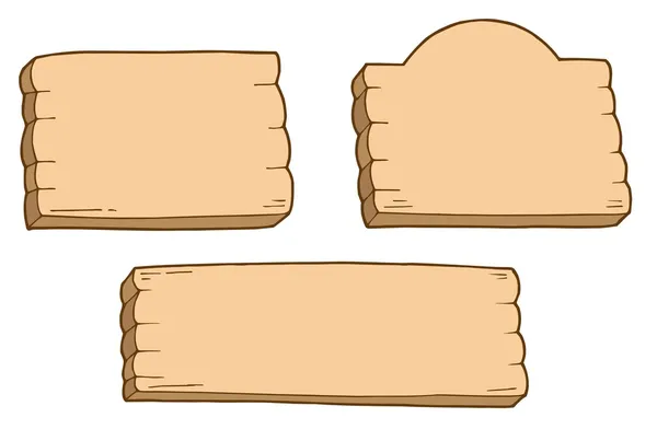 Drie houten borden — Stockvector