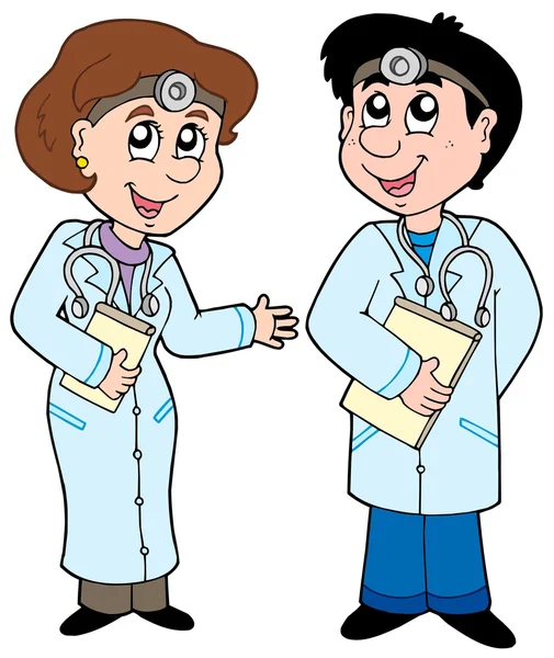 Δύο γιατροί κινουμένων σχεδίων — Διανυσματικό Αρχείο
