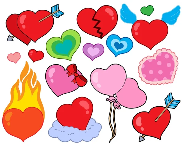 Valentine hjärtan samling 1 — Stock vektor