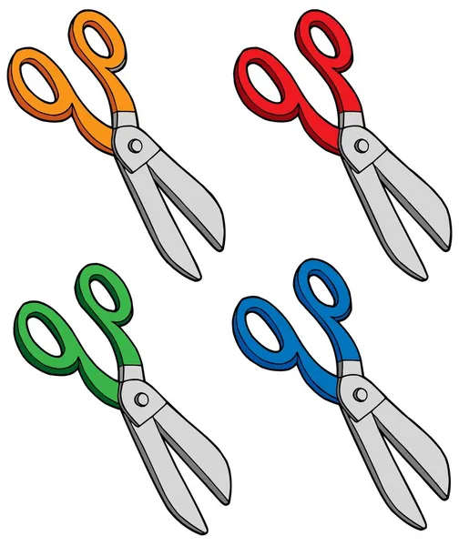 Різні кольори ножиці — стоковий вектор