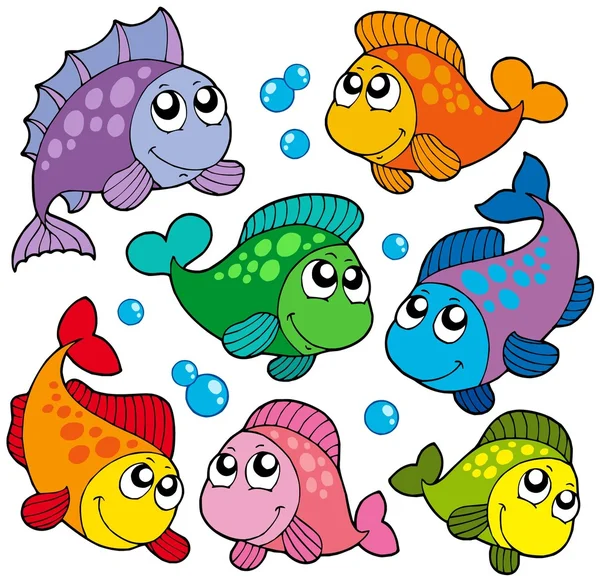 様々 なかわいい魚コレクション 2 — ストックベクタ