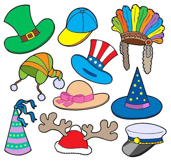 Various hats collection 2 — Stock Vector