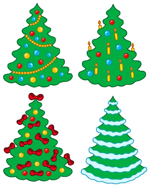Various Christmas trees — Stock Vector