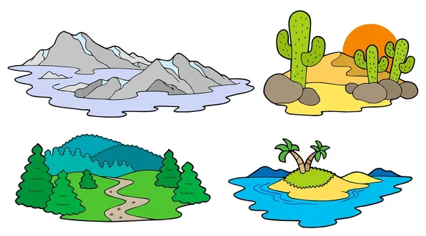 Various landscapes collection — Stock Vector