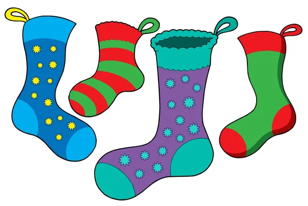 Várias meias de Natal — Vetor de Stock