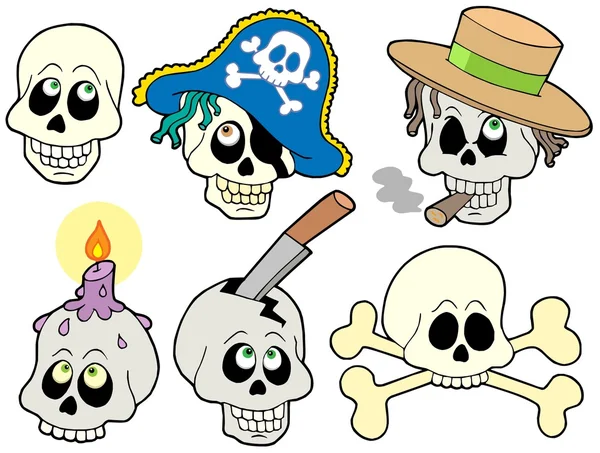 Verschillende schedels collectie — Stockvector