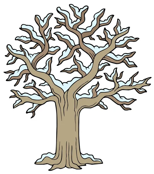 Winter schneebedeckter Baum — Stockvektor