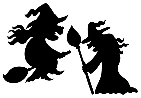 Силуэты ведьм — стоковый вектор