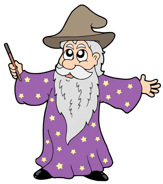 Чарівник з чарівною паличкою — стоковий вектор