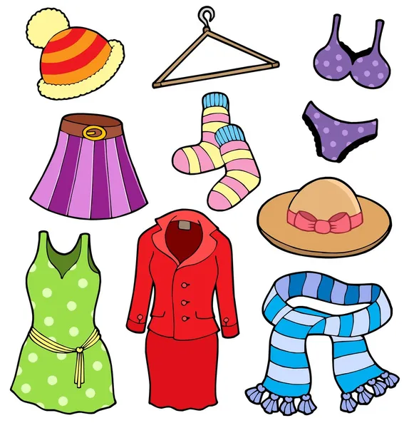 女性の服のコレクション — ストックベクタ