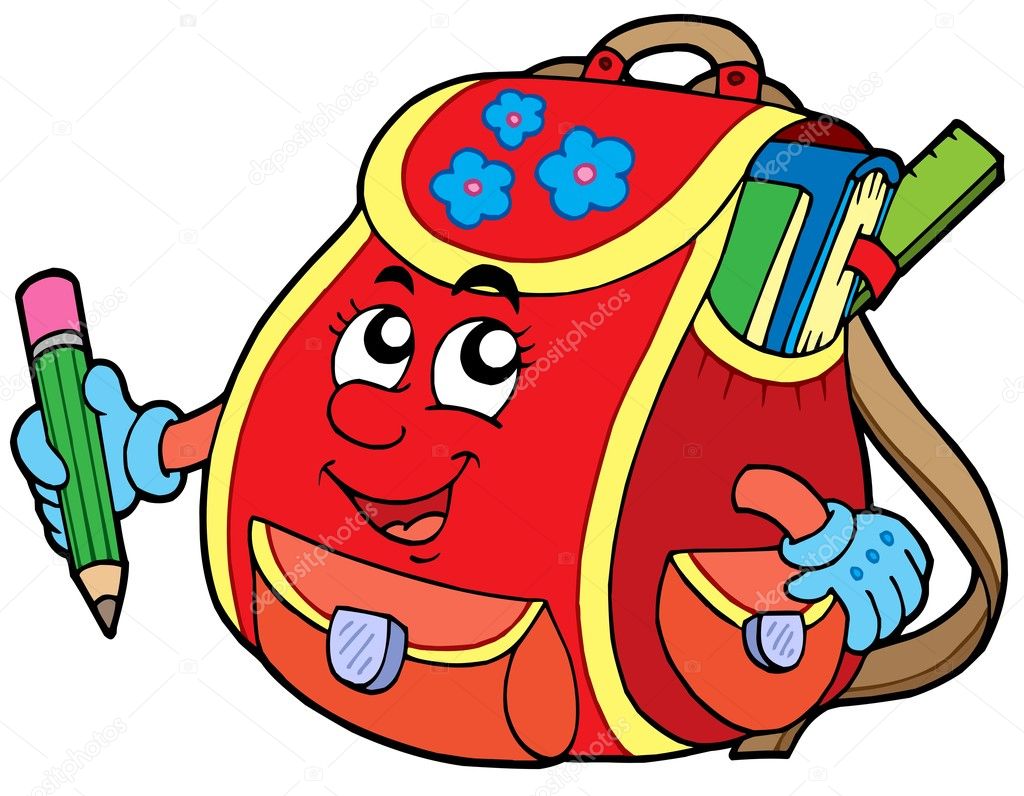Red school bag Stock Vector by ©clairev 2260062
