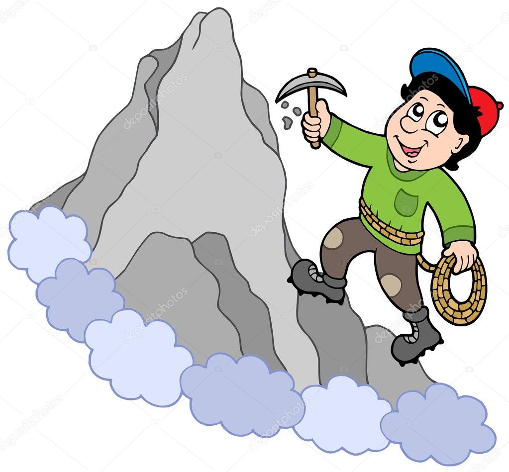 Cartoon mountain climber Vector Art Stock Images | Depositphotos