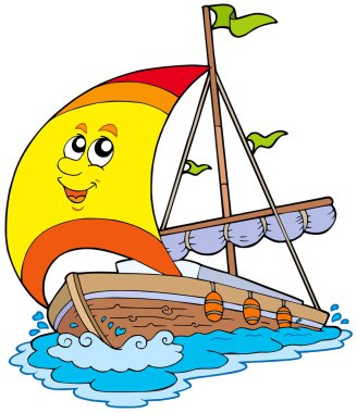 Cartoon yacht clipart