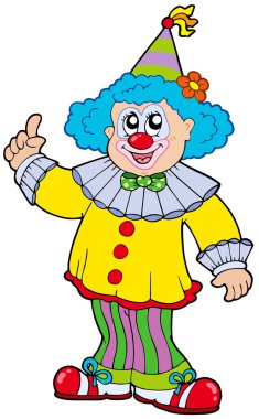 Funny smiling clown clipart