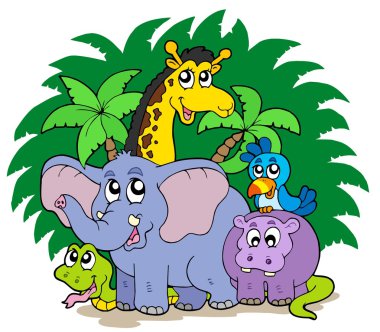 Group of African animals clipart